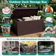 thumbnail image 4 of EHHLY 120 Gallon Outdoor Storage Box Large, Lockable Outside Storage Containers Waterproof Patio Cushions Deck Boxes, Brown, 4 of 12