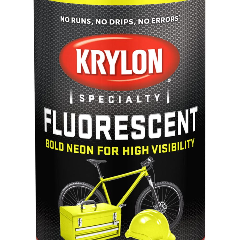 Krylon Fluorescent Spray Paint, Flat, Lemon Yellow, 11 oz.
