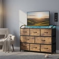 thumbnail image 6 of CONCETTA Led Dresser for Bedroom, TV Stand for Bedroom with Lights and Power Outlet, 8 Fabric Drawers Storage Organizer for Living Room, Rustic Brown, 6 of 9