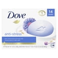 thumbnail image 1 of Dove Beauty Bar Gentle Cleanser Moisturizes To Calm Skin Anti-Stress Cream Bar Gentle Bar Soap Cleanser Made With 1/4 Moisturizing Cream 3.75 oz 14 Count, 1 of 14