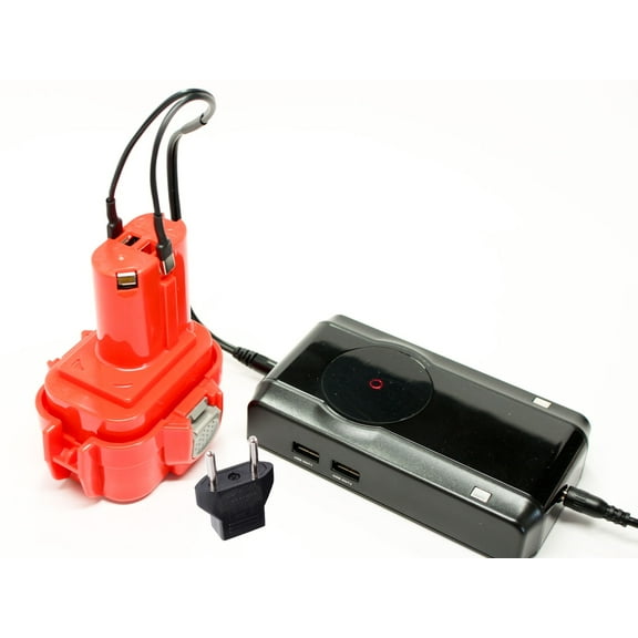 Makita 9.6V Battery and Charger Replacement with EU Adapter - Compatible with Makita BMR100, 9120, 6222D, 6260D, 6226D, 6222DWE, ML903, 6503D, 6261DWPE, 6261D, 6260DWPE, 6226DWE, 6908D, 6207D, 9122