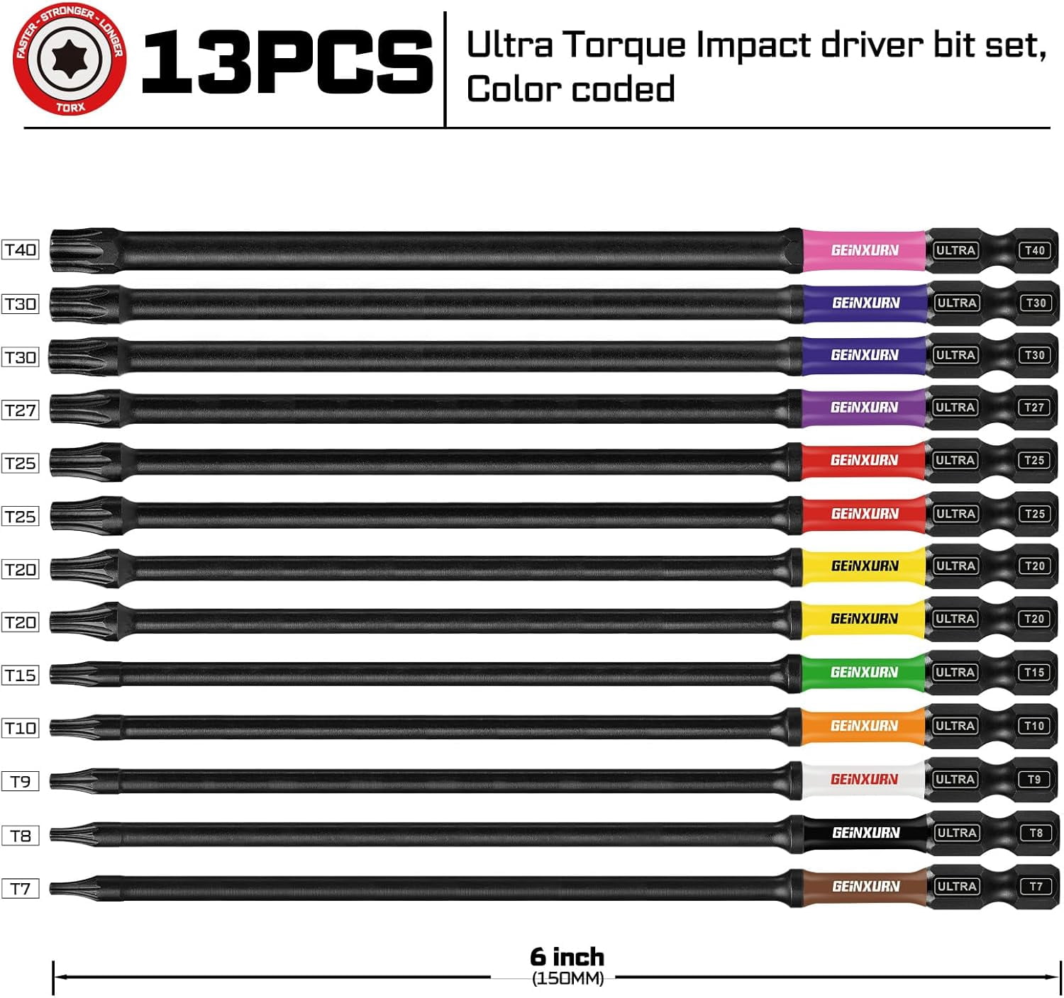 MKEUDQ-Impact #1#2#3 Square Screwdriver Bits Set, 26pcs 1\u201d 2\u201d (SQ1/SQ2/SQ3) Magnetic S2 Steel Driver Bits Set and 1pc Impact Bit Holder with Color Coded Base