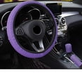 thumbnail image 4 of 9/4 piezas/juego de fundas para asiento de coche, funda para volante, funda universal para asiento de coche, funda universal estilo mariposa, rosa y morado, 4 of 5