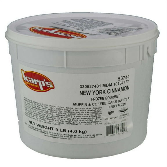 Baker and Baker Karps Scoop N Bake New York Cinnamon Muffin Batter, 9 Pound - 2 per case.