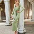 thumbnail image 6 of Womens Long Sleeve V Neck Bodycon Maxi Dress Twist Front Ruched Plain Slim Fit Elegant Long Dress Fall Party Dress, 6 of 7