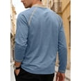 thumbnail image 5 of Timegard Long Sleeve Shirts for Men Collared Button V Neck Drop Shoulder Golf Shirts Fall Casual Loose Fitting Muscle Tee(Light Blue,XXL), 5 of 5