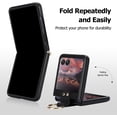 thumbnail image 4 of for Motorola Razr Plus 2023/ Razr+ 2023 Case with Ring Holder, Soft Rhomboid PU Leather [Hinge Protection] Durable Anti-Scratch Shockproof Slim Cover Case for Moto Razr 40 Ultra ZXF-Black, 4 of 14