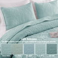 thumbnail image 6 of Exclusivo Mezcla Queen Quilt Bedding Set, Lightweight Vintage Queen Size Quilts with Pillow Shams, Soft Bedspreads Coverlets for All Seasons (96"x90", Aqua), 6 of 8