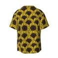thumbnail image 6 of Lsque Sunflowers 3 print Men's Cuban Collar Short Sleeve Shirt Summer Beachwear Casual Button Down Fashionable Vacation Leisure Shirt-XX-Large, 6 of 7