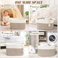 thumbnail image 6 of Natubeau Woven Storage Baskets, 60L Large Rectangle Woven Laundry Hampers with Handle, Cotton Rope Blanket Basket for Living Room, Nursery Room, White & Brown, 6 of 11