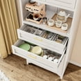 thumbnail image 2 of CXUZCZ 75" Tall Kitchen Pantry Cabinet,Metal Storage Cabinets with 2 Drawers and Adjustable Shelves,Freestanding Display Cupboard for Dining Room,Living Room,Hallway,Bathroom,White, 2 of 9