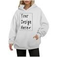 thumbnail image 5 of UJNDER Plus Size Hoodies for Women Solid Color Pocket Pullover Long Sleeve Casual Autumn Winter White XXXL, 5 of 9