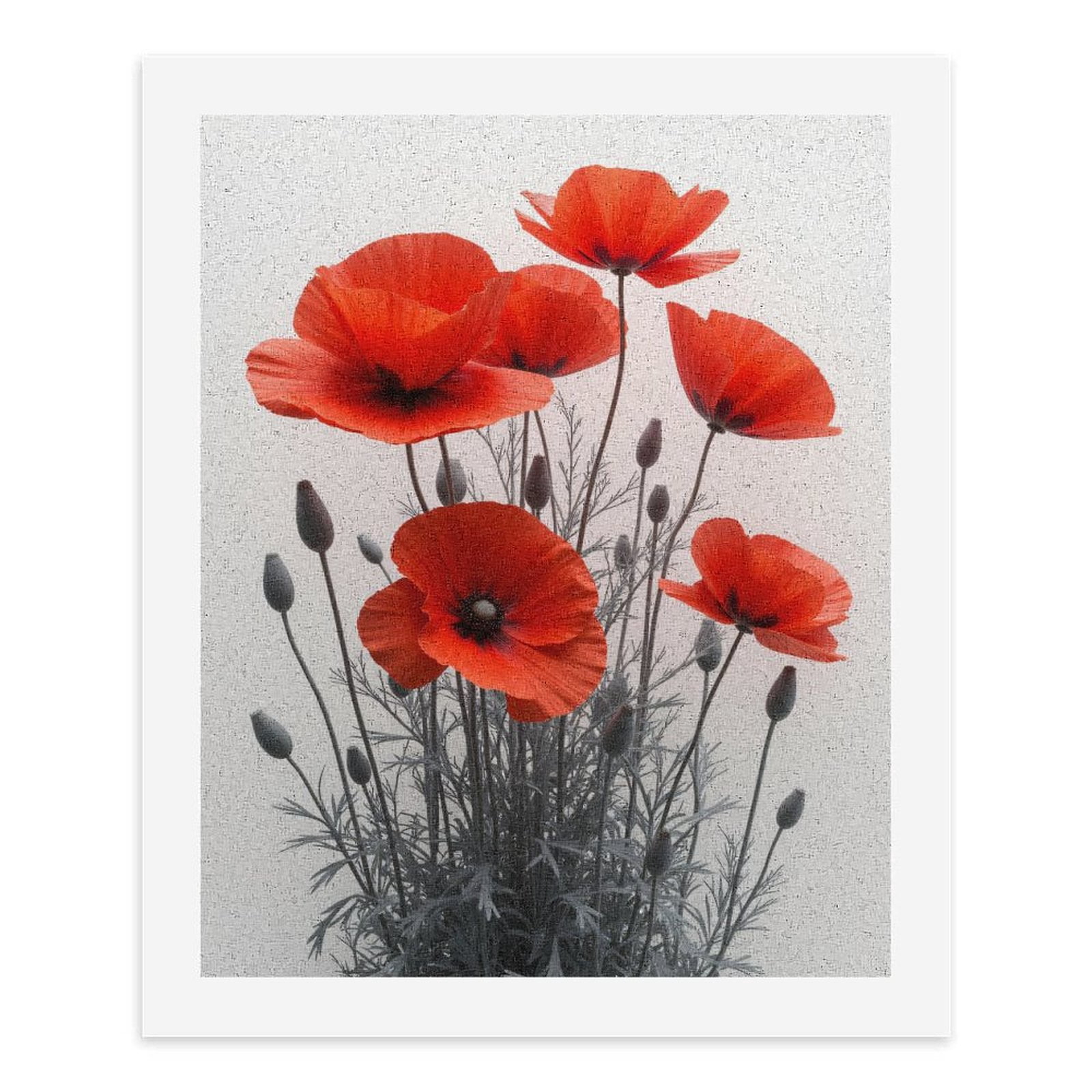 Paint By Numbers Kit for Adults Beginner - DIY Radiant Red Blossoms Artwork Canvas Painting Kits for Adults, Frameless Paint By Number for Adults for Home Wall Decor 16x20 Inch