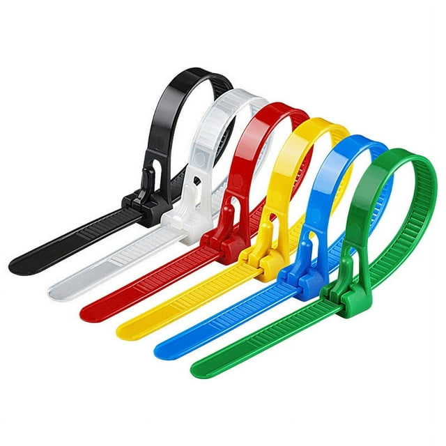 Reusable Nylon Cable Ties with Locking Buckle - 15kg Tensile Strength, Weather-Resistant, Multi-Color Plastic Zip Ties for Organizing Wires, Cables & Decorations (1 Pack) Akmoler | Nylon, Colour