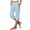 Light Blue15, variant on Sweatpants Women Cotton Linen Loose Straight Leg Elastic High Waist Side Slit Button Detail Capri Cropped Solid Pants with Side Pockets Jeans for Women