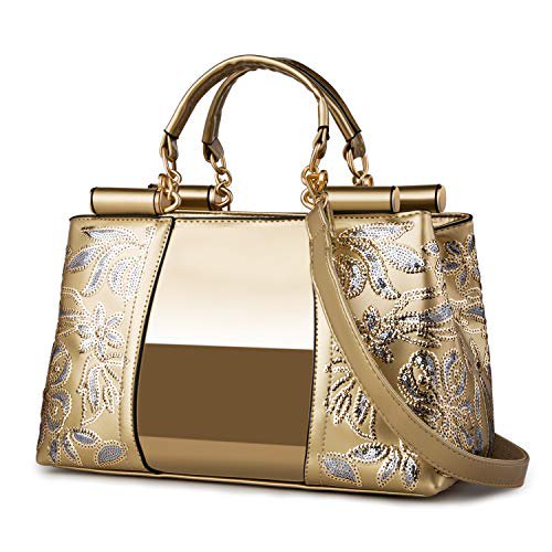 Nevenka Bolsos de mano para mujer, bolso de diseñador de charol, adecuado para ir de compras, fiesta, uso diario