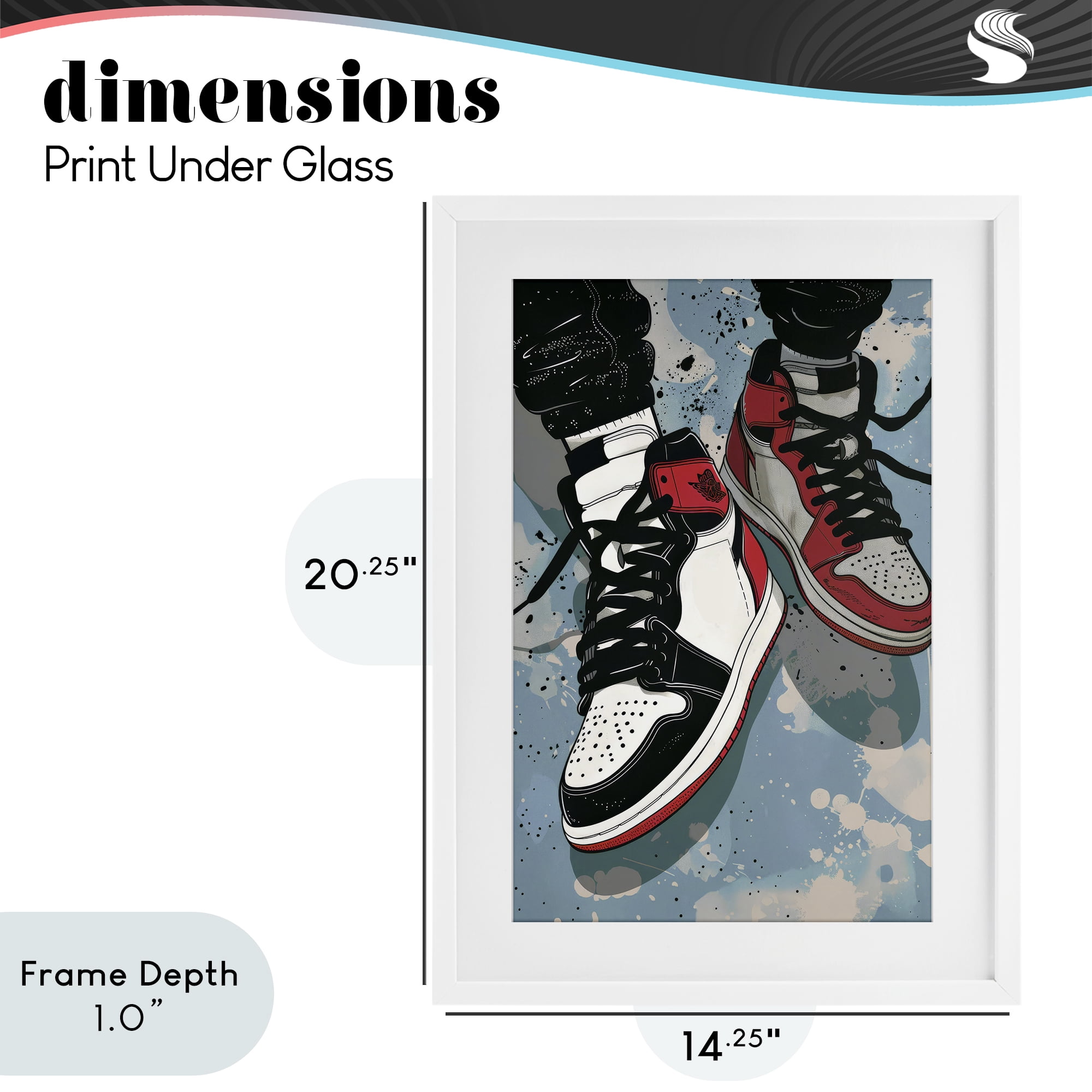 Stupell Industries Casual Streetwear Sneakers White Framed Print Under Glass, design by Ray Powers