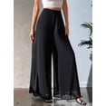 thumbnail image 5 of Women'S Chiffon Dress Beach Wide Leg Palazzo Pants Trouser Black L, 5 of 9