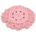 thumbnail image 3 of 4Pcs Woven Coasters, Cute Coasters,Round Cotton Coaster, Delicate Elegant for Men Women for Living Room (Color: Pink), 3 of 8