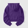 thumbnail image 5 of AKOEE Women's Crop Hoodies Y2K Casual Comfy Loose Plain Pullover Hooded Drawstring Sweatshirts Long Sleeve, Purple XL, 5 of 6