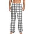 thumbnail image 2 of Picia Gray Checkboard Mens Soft Woven Cotton Elastic Waistband Sleep Pajama Pant Lounge Sleep Pant With Pockets And Drawstring-Medium, 2 of 9