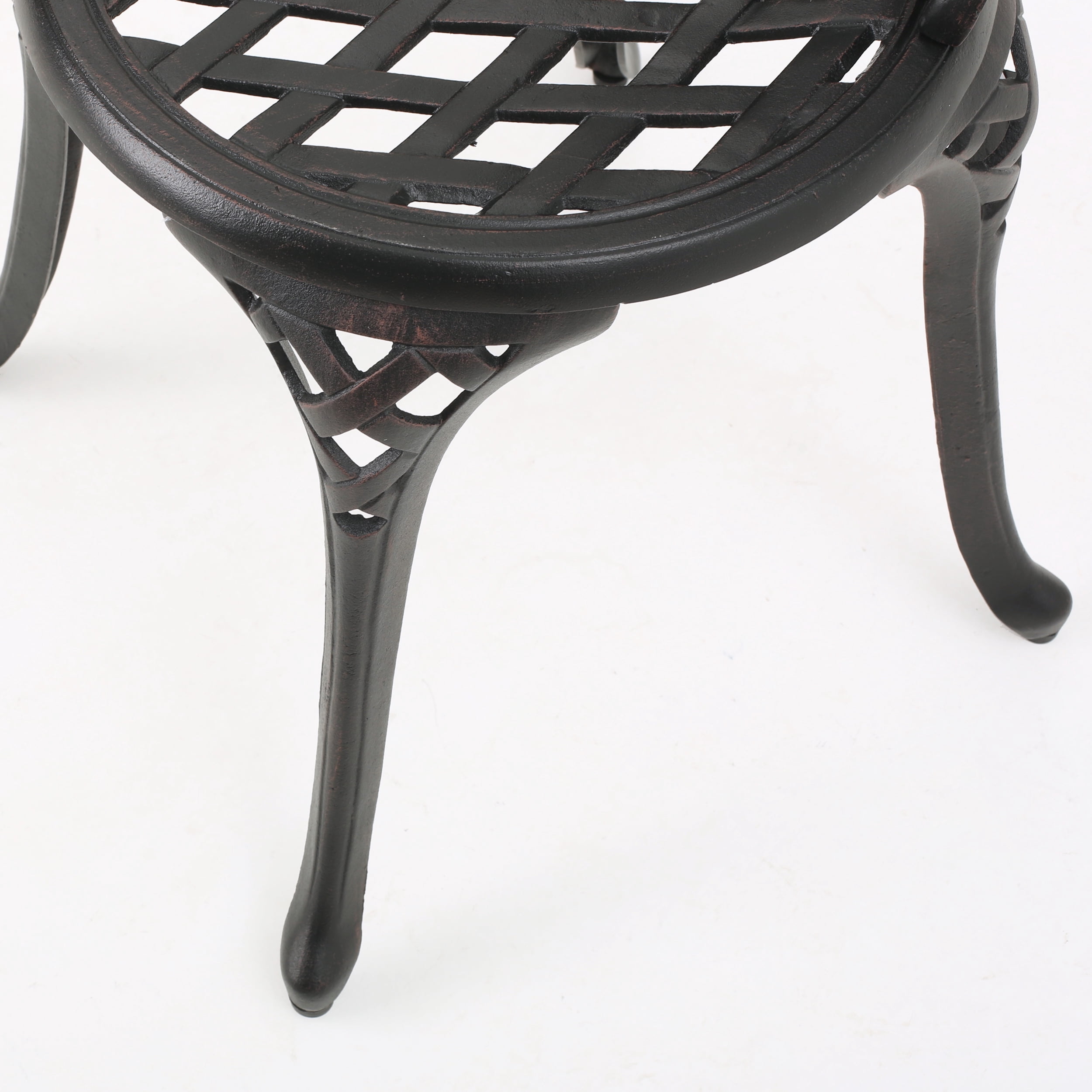 Caf-Ole Outdoor Bistro Set, Black with Bronze
