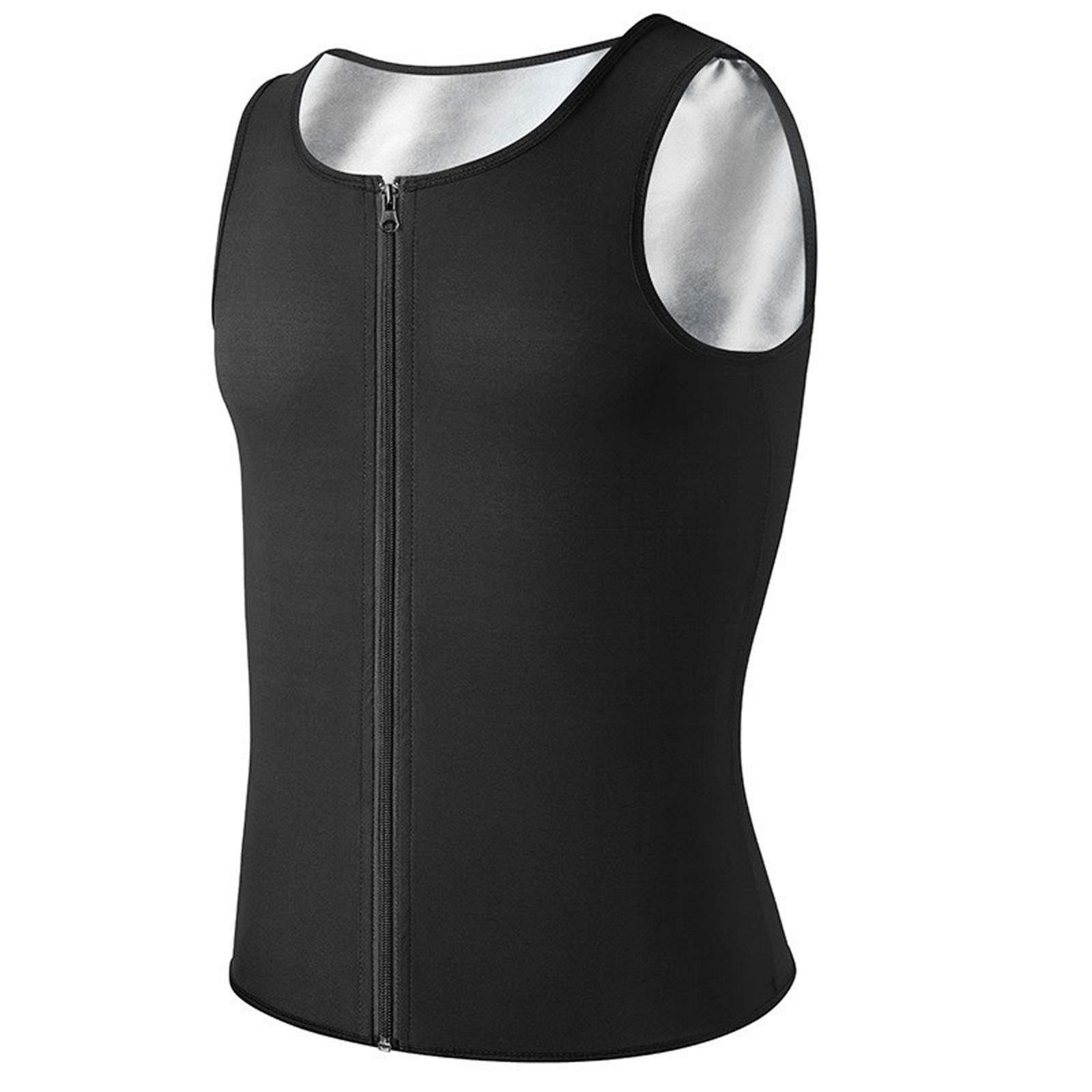 Daznico Women s Front Zipper Sauna Sweat Compression Sleeveless Shaping Contouring Breathable Workout Fitness Under Shapewear Tank Top Vest S-M