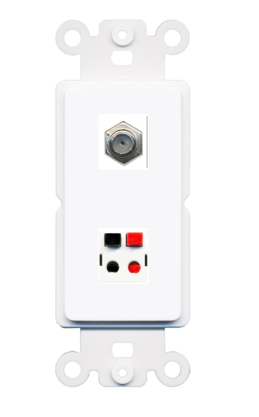 RiteAV Coax Speaker Jack Wall Plate Insert White