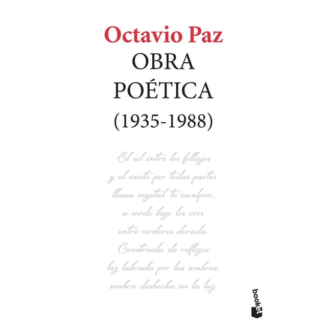 OBRA POETICA (1935-1988) BOOKET MEXICO OCTAVIO PAZ