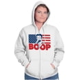 thumbnail image 5 of Betty Boop American Flag Patriotic Zip Hoodie Sweatshirt Women Brisco Brands L, 5 of 6