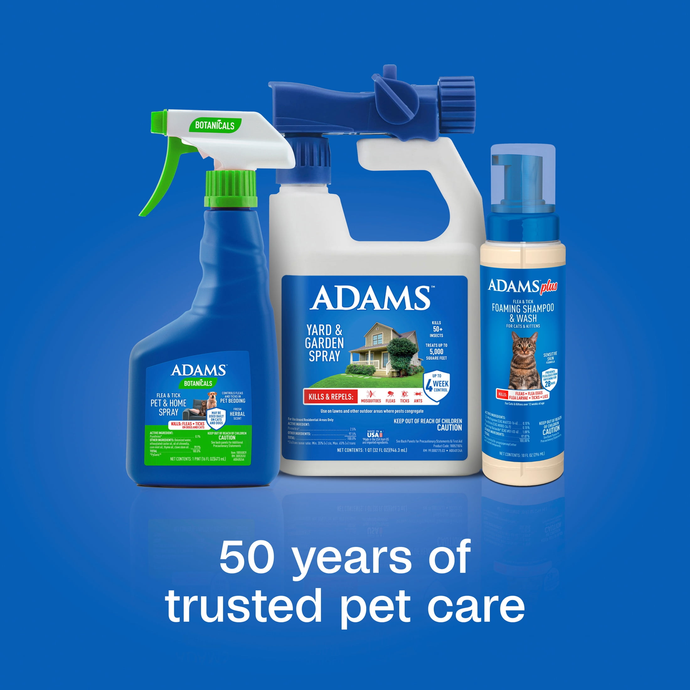 ADAMS Plus Flea & Tick Foaming Shampoo & Wash for Cats & Kittens Over 12 Weeks, Sensitive Skin Flea Treatment for Cats & Kittens, Kills Adult Fleas, Ticks and Lice On Contact, 10 Fluid Ounces
