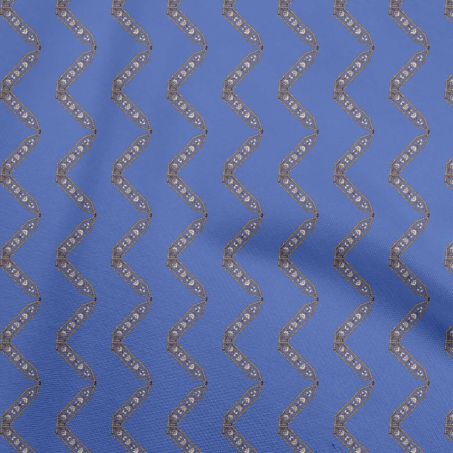 oneOone Velvet Medium Blue Fabric Block Craft Projects Decor Fabric Printed By The Yard 58 Inch Wide-EK