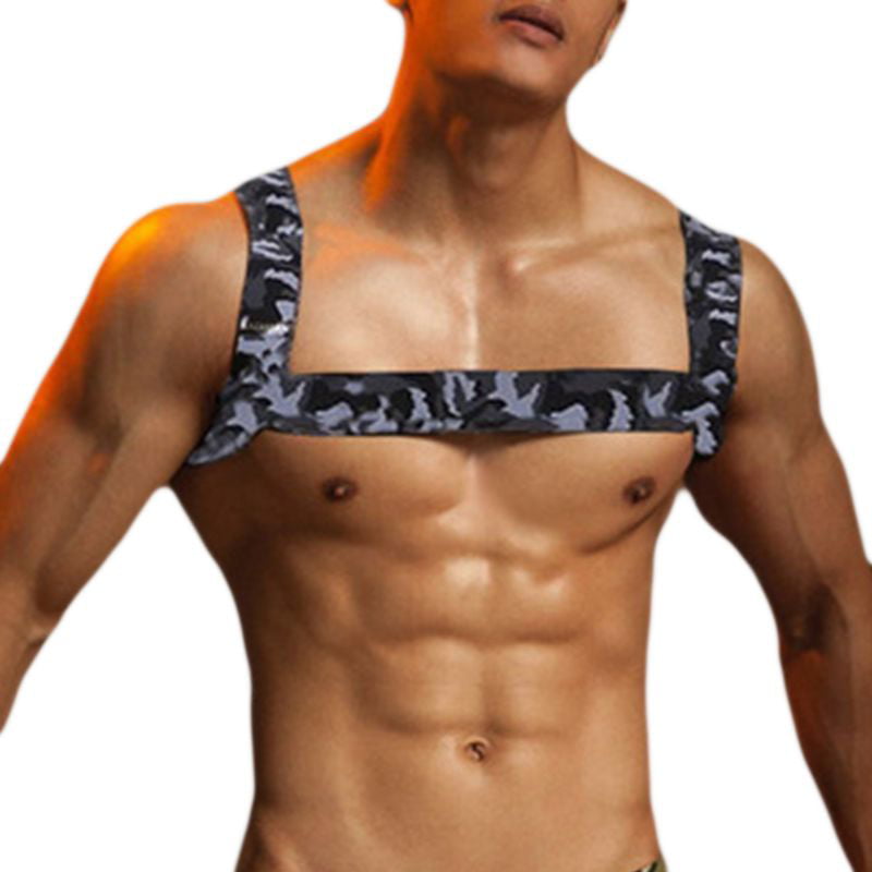Camouflage Mens Elastic Shoulder Body Chest Harness Clubwear Muscle Brace Belt