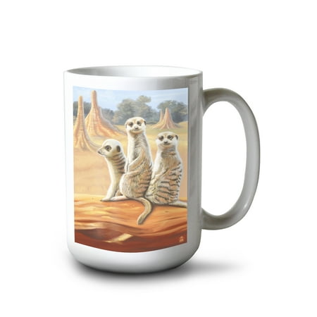 

15 fl oz Ceramic Mug Meerkats Dishwasher & Microwave Safe