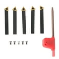 thumbnail image 3 of 5 Pieces 1/4'' Carbide Indexable Turning Tool Set With Box For Lathe New, 3 of 6