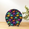 thumbnail image 6 of Kdxio Colorful Dinosaur Bone China Decorative Plate Ceramic Decorative Plate for Home Office Wall Stand Decorative Plates for Home Bedroom-7in, 6 of 6