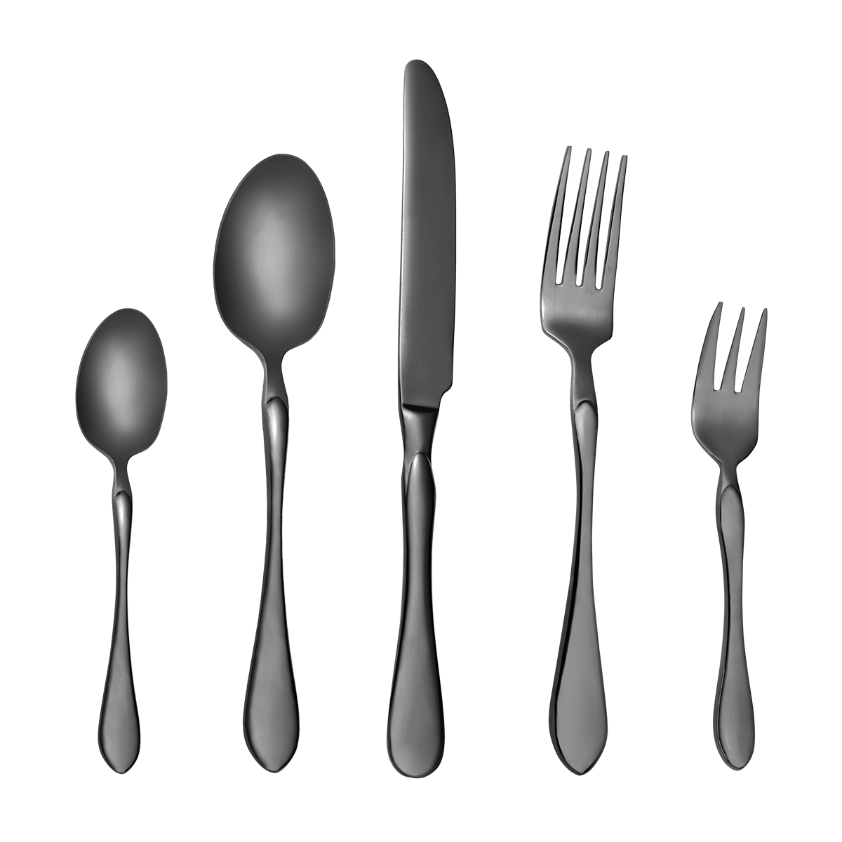 Elegant 18/10 Heavy Duty Silverware Set for 6, Lekoton 30 Piece Black