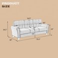 thumbnail image 7 of Modern 3-Seater Sofa, Linen Upholstered 3-Seater Sofa Couch with Wood Frame and Durable Legs for Living Room, Bedroom and Office, 79.9"D x 30"W x 34.5"H, Easy Assembly, Light Grey-Blue, 7 of 7