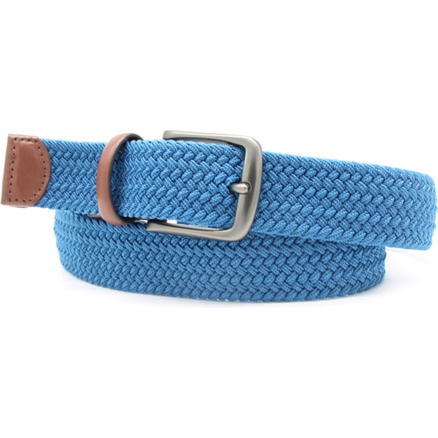 Perry Ellis Cinturón tejido entretejido para hombre, azul, mediano