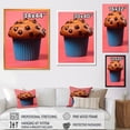 thumbnail image 4 of Designart "Tempting Chocolate Muffin Delights" Fashion Canvas Wall Art - Glam Blue Pop Art Hallway Wall Art Decor, 4 of 6