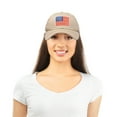 thumbnail image 2 of DALIX American Flag Hat Premium USA Baseball Cap in Khaki, 2 of 7