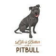 thumbnail image 5 of Pitbull, Gray, Life is Better, White Background, (12x18 Wrapped Canvas, Wall Decor, Artwork), 5 of 5