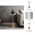 thumbnail image 6 of Round End Side Table or Small Night Stand for Room Decor - Metal Accent Table with Polished Edge Agate Top Ideal for Small Spaces - Accent Display for Office, Bedroom, or Living Room - 24" Gold, 6 of 12