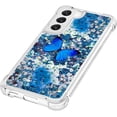 thumbnail image 6 of Phone Case for Samsung Galaxy S22 Plus (Not fit S22), Crystal Bling Quicksand Effect TPU Bumper Case with Four Corners Heavy Protective Cover for Samsung Galaxy S22 Plus,YBDT Blue Butterfly, 6 of 14