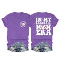 thumbnail image 1 of Nouveaux et Tendance T-Shirts Graphiques Uooqdmx pour Femmes, Chandail de Baseball pour Femmes, Chandail à Manches Courtes pour Femmes, Haut Décontracté à Col Rond à Manches Courtes, T-Shirt en Coton pour Femmes, Violet 3TG, 1 of 2