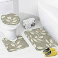 thumbnail image 4 of Bathroom Mat Set, Gray Leaf Damask Pattern Printed on Bathroom Shower Curtain Sets with Rugs, Perfect for Hotel Dorm Spa Home, 72 x 72 inches, 4 of 8