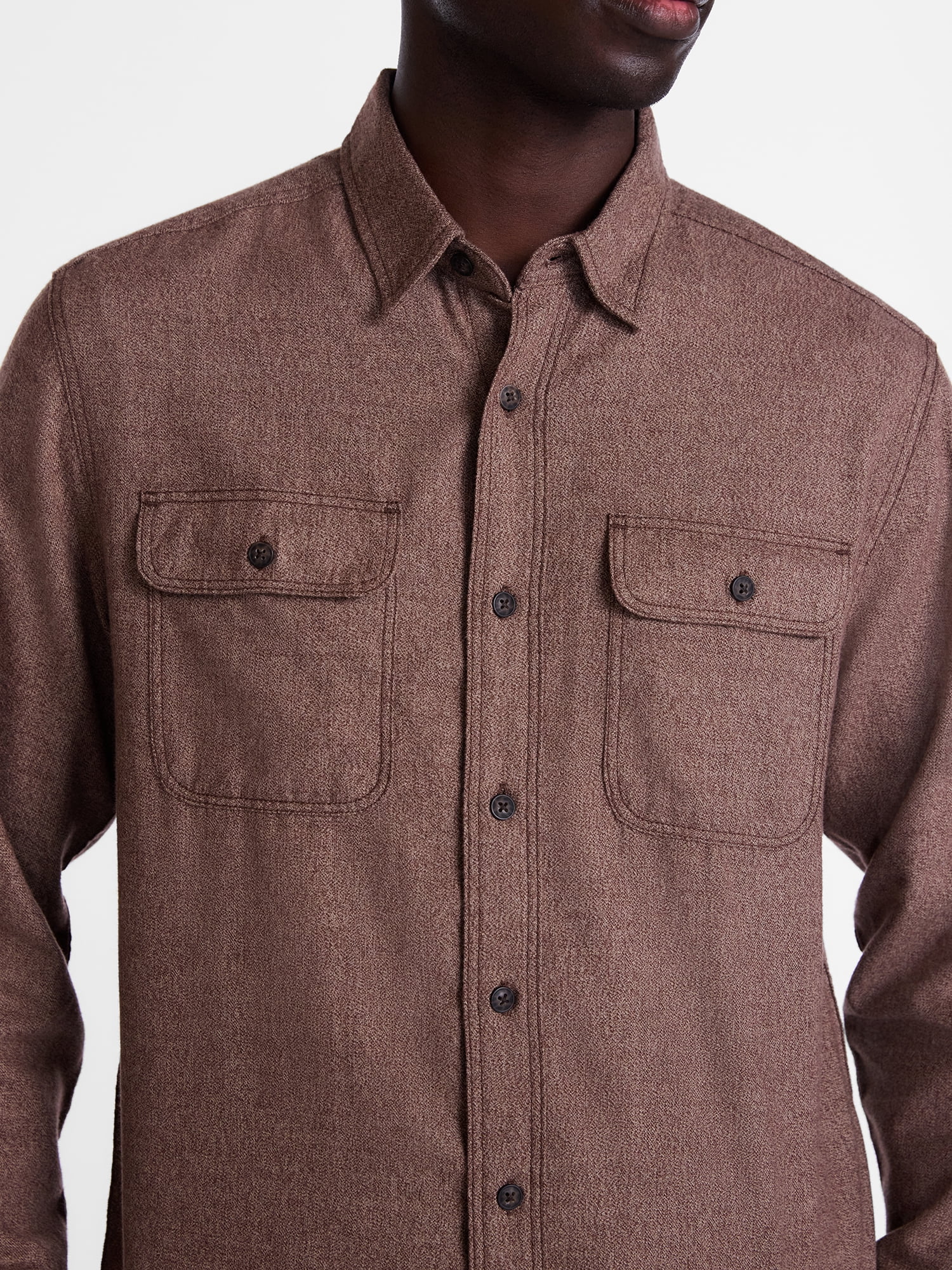 George Men's and Big Men's 100% Cotton Plaid Flannel Shirt with Long Sleeves, Sizes XS-3XL, 2XB-5XB & Tall XLT-3XLT