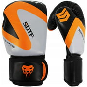 Children adult boxing gloves professional shock absorption light orange gray 6oz