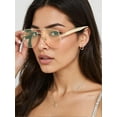 thumbnail image 2 of Oversized Aviator Sunglasses For Women 70s Retro 2025 Metal Shades with Gold Streamline Arms, 2 of 7