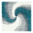 thumbnail image 3 of Unique Loom Soft Touch Shag Collection Area Rug - Selin (5' 1" Square Turquoise/Gray), 3 of 7